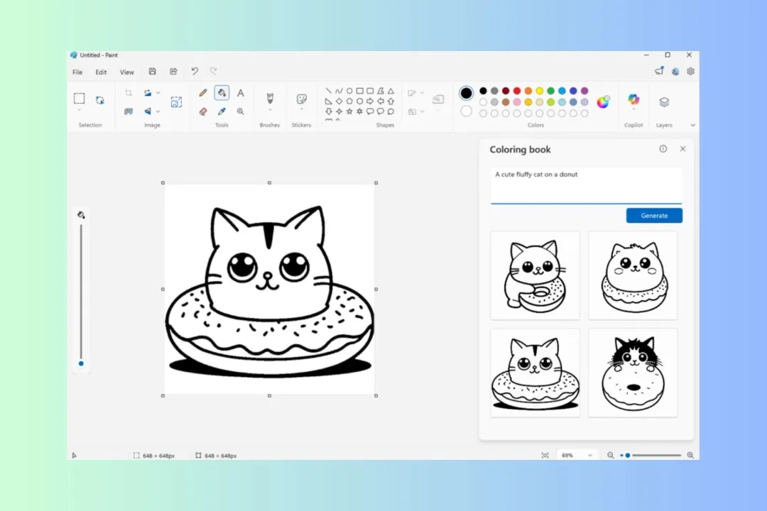 Microsoft Paint Can Now Create AI-Generated Coloring Books