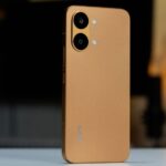Gold smartphone with dual cameras