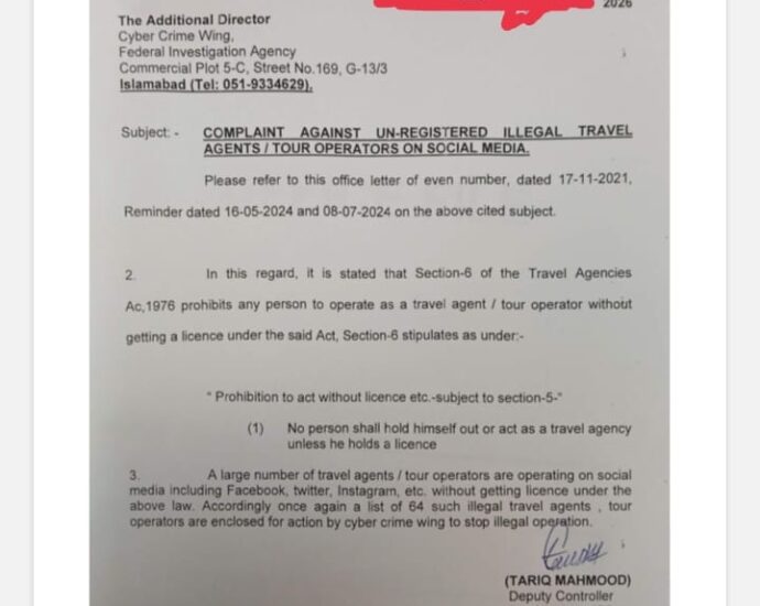 FIA Cracks Down on 64 Illegal Travel Operators in Islamabad