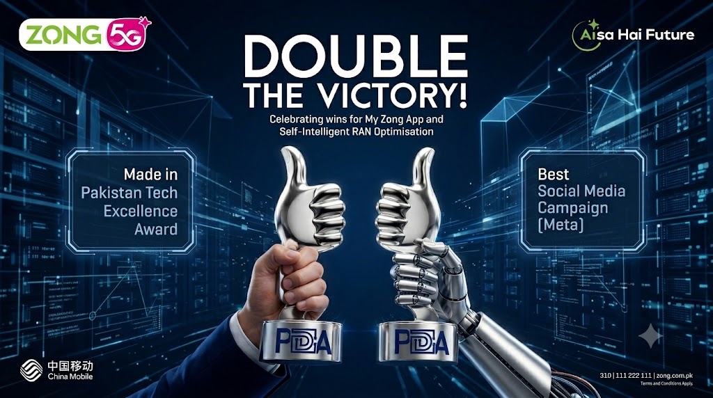 Zong 5G Wins Double Honors for AI Innovation and Digital Marketing Excellence