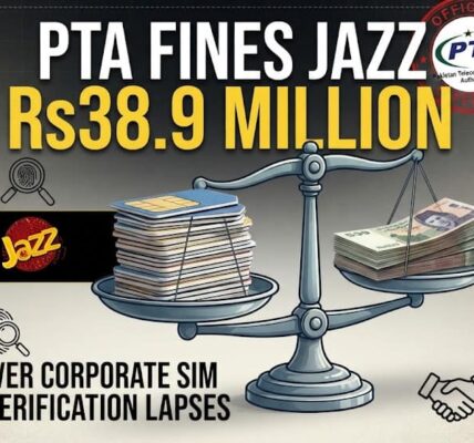 PTA Fines Jazz Rs38.9 Million Over Corporate SIM Verification Lapses